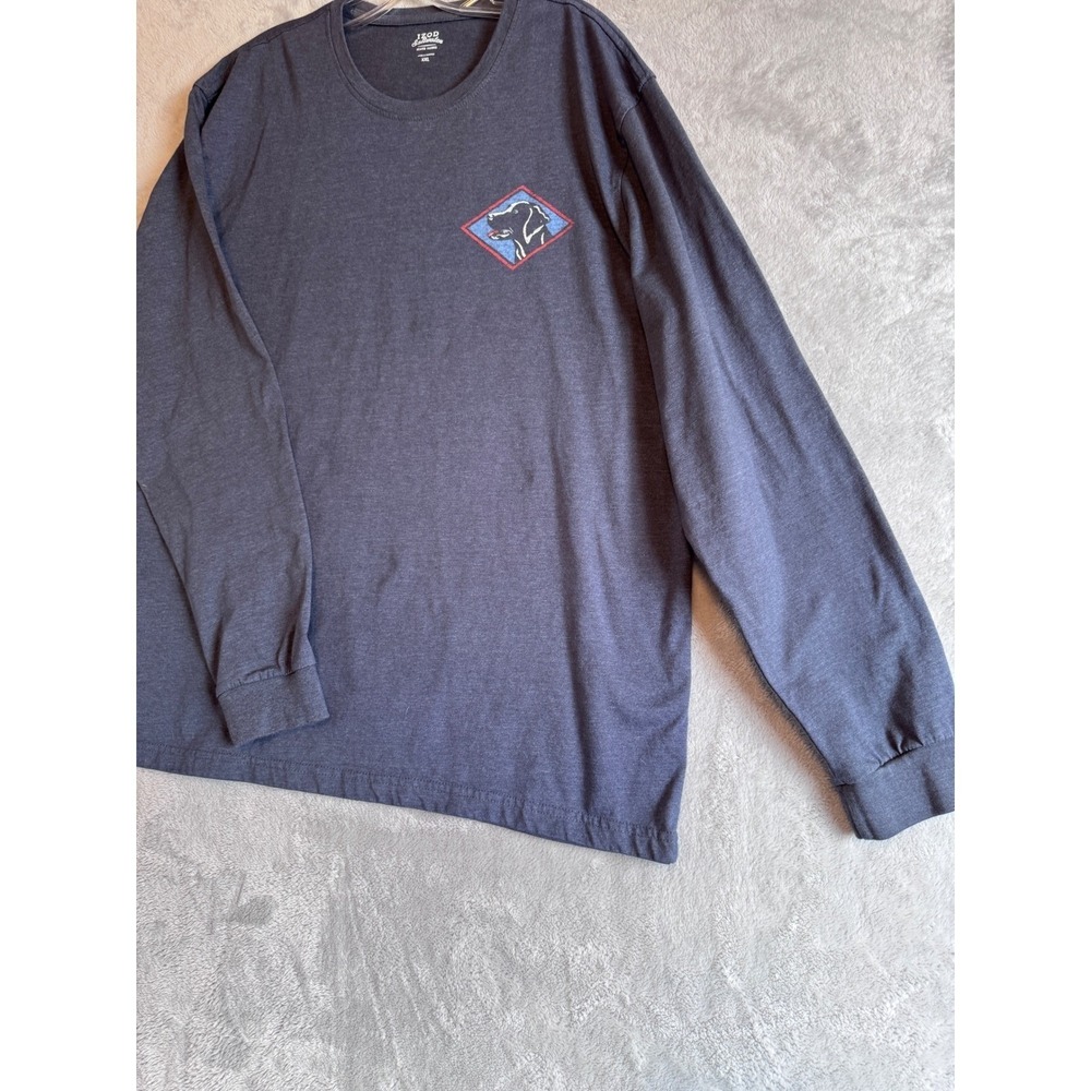 IZOD Saltwater Mens XXL Big and Tall Brant Point Brewery Black Lab Blue Tee